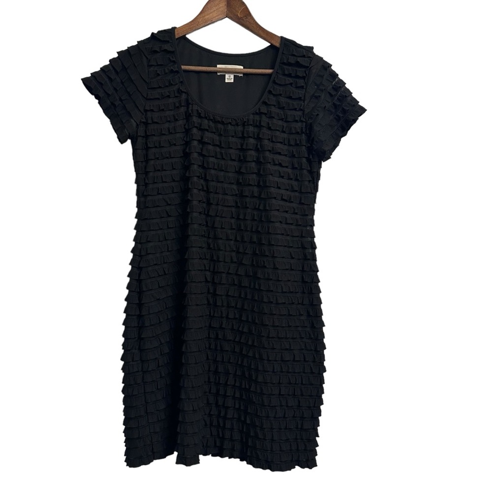 Nina Drake Little Black Dress Ruffles Cap Sleeves Women’s Size 12